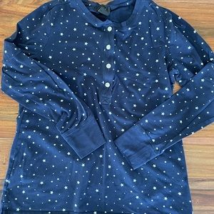 J crew navy stars pj set